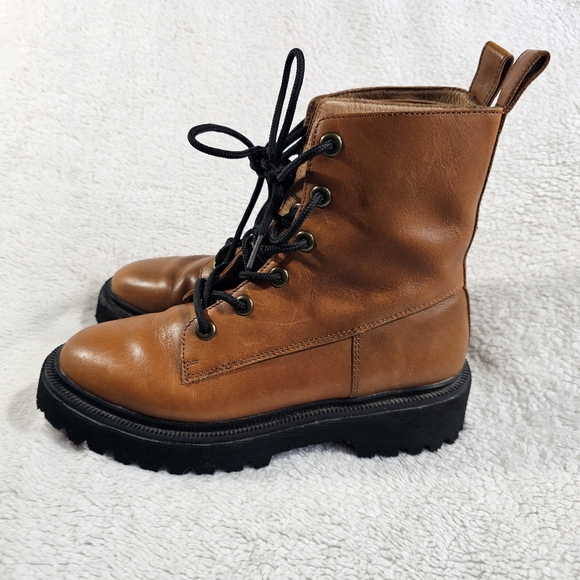 Madewell Shoes - Madewell The Rayna Lace Up Leather Boots